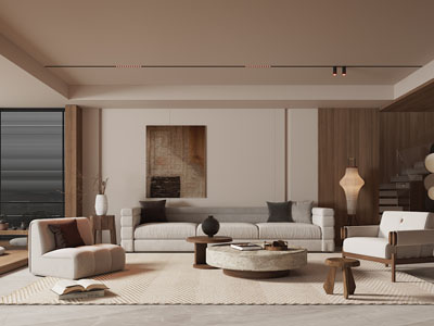 现代中古风客厅