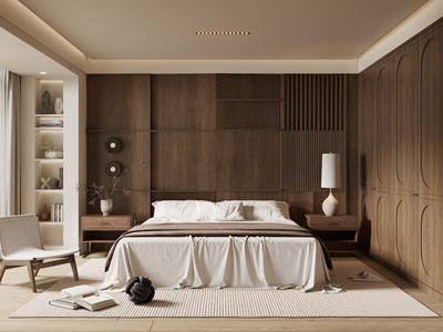 侘寂风中古卧室