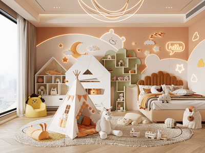 现代卧室 公主房 女儿房 儿童房