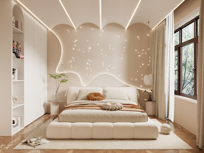 现代奶油风卧室