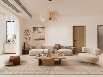 侘寂风奶油风客厅