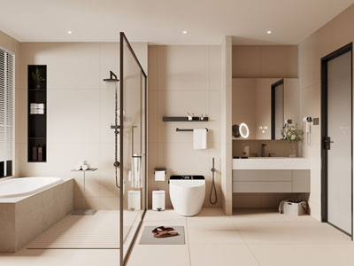 现代奶油风卫浴间 洗手间