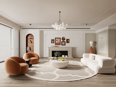 法式奶油风客厅