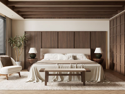 侘寂风中古风卧室