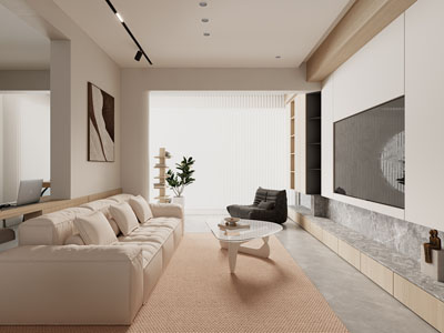 现代奶油风客厅