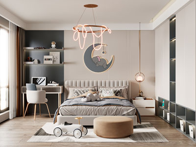 现代卧室 儿童房 男孩房
