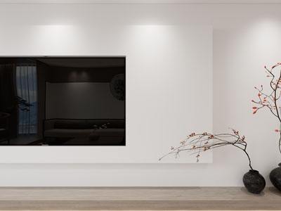 现代客厅电视背景墙3d模型 现代客厅电视背景墙