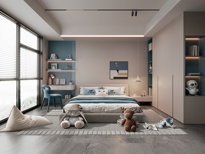 现代卧室 儿童房 男孩房