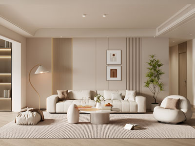 现代奶油风客厅