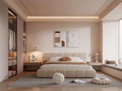 现代奶油风卧室