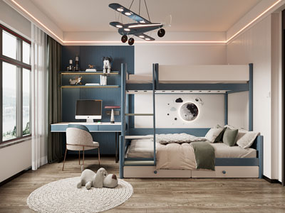 现代卧室 儿童房 男孩房