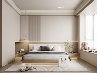 现代奶油风卧室