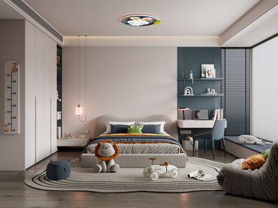 现代卧室 儿童房 男孩房