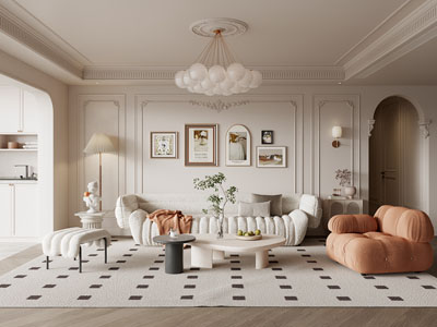 法式奶油风客厅