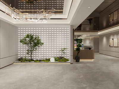 新中式饭店餐馆玄关门厅