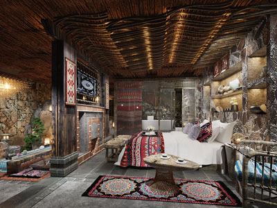 民族风民宿客房套房