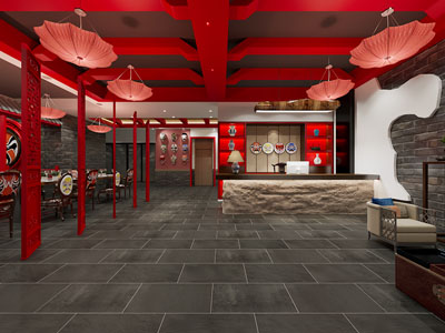 新中式饭店餐馆前台