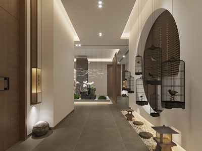新中式酒店过道