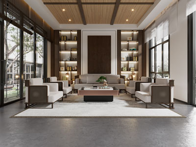 新中式办公室接待区