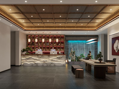 新中式饭店餐馆前台