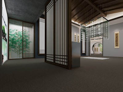 新中式书法字画展厅展览