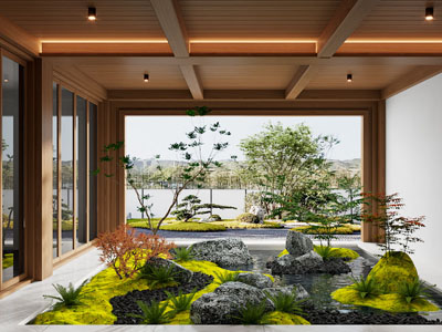 新中式室内景观园艺小品