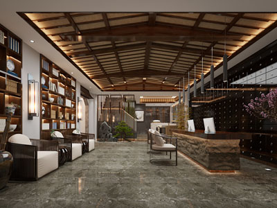 新中式大堂前台接待