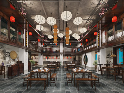 新中式戏台 戏楼 饭店餐馆