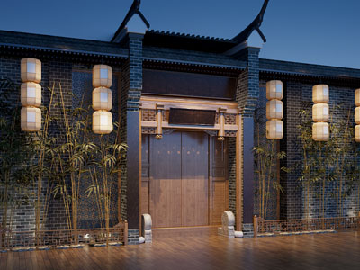 新中式庭院大门