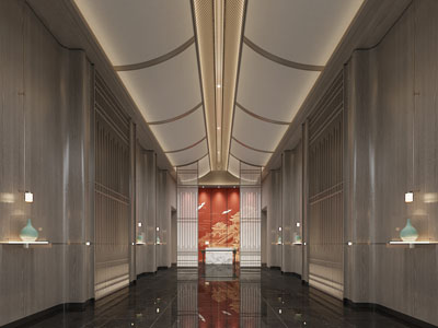 新中式酒店过道