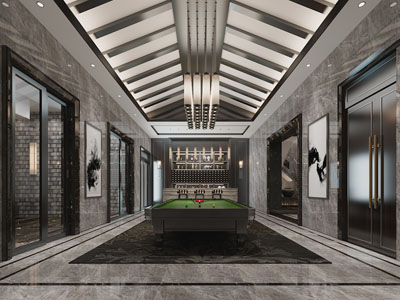 现代台球室 娱乐室