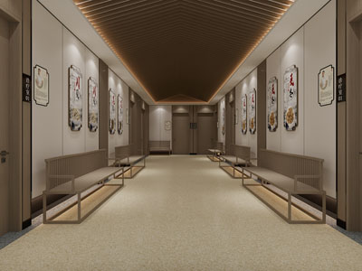 新中式中医院走廊过道