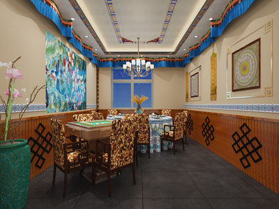 新中式麻将棋牌室