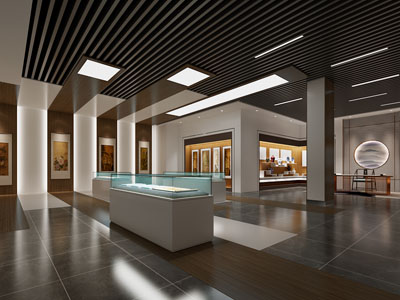 现代书法字画博物馆 展厅展览3d模型 现代书法字画博物馆 展厅展览