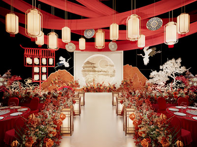 新中式婚庆现场舞台 宴客厅