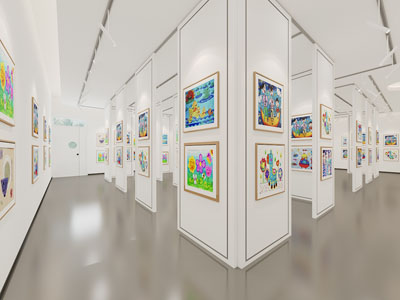 现代画展展厅展览