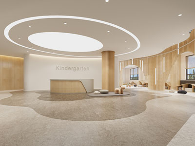 现代幼儿园大堂前台接待