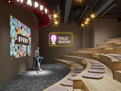 现代脱口秀阶梯剧场 放映厅3d模型 现代脱口秀阶梯剧场 放映厅