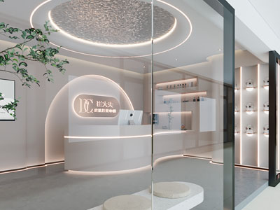 现代美容院大堂前台接待台