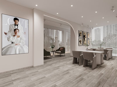 现代婚纱摄影店接待区