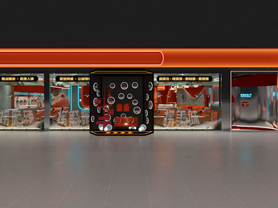 现代火锅店门头3d模型 现代火锅店门头