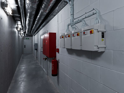 工业风loft燃气管道间过道