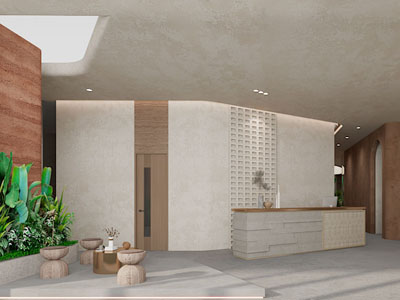 侘寂风酒店大堂前台接待