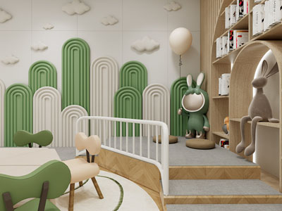 现代幼儿园阅览室 图书馆