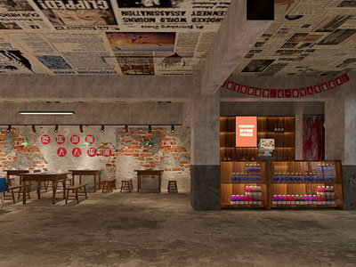 工业风loft怀旧饭店餐馆