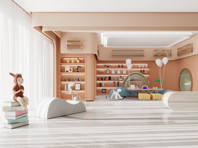 现代幼儿园大堂前台接待