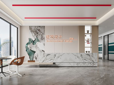 现代公司大堂前台接待区