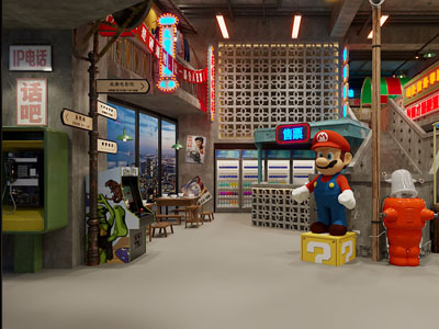 工业风loft怀旧火锅店 饭店餐馆3d模型 工业风loft怀旧火锅店 饭店餐馆