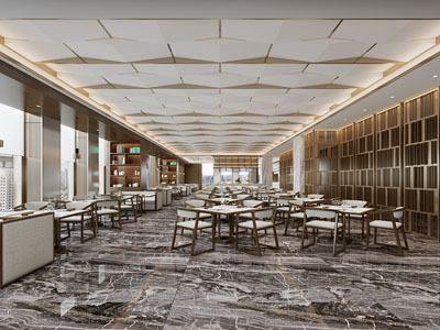 新中式阅览室 图书馆 书吧