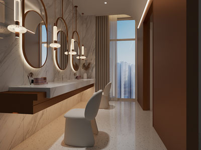 现代轻奢摄影化妆间 更衣室